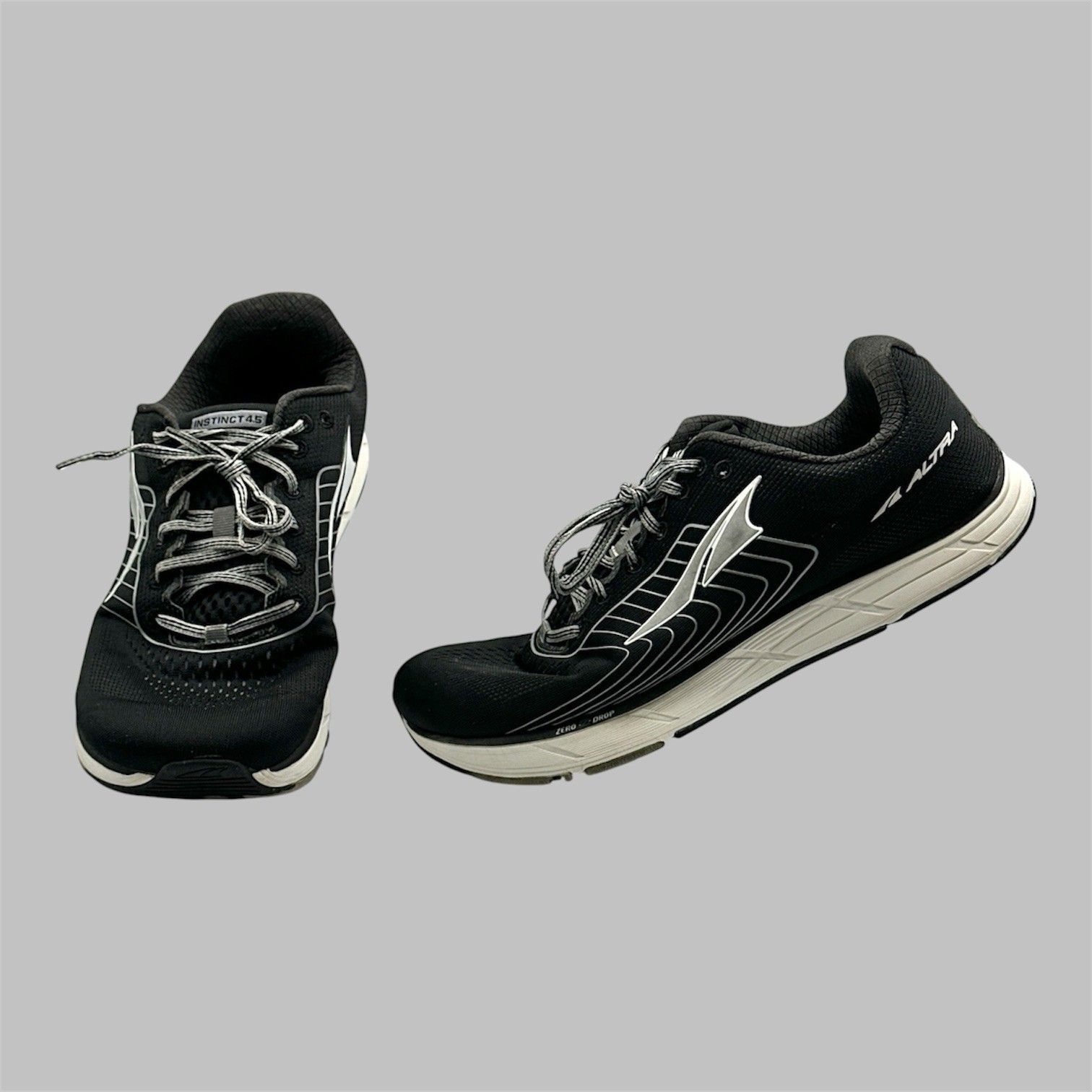 Altra Instinct 4.5 Trail Shoes Sneaker Men Size 10 Black Gray White Zero Drop